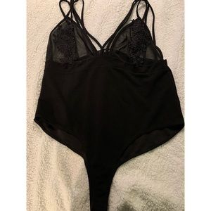 Sheer caged top body suit